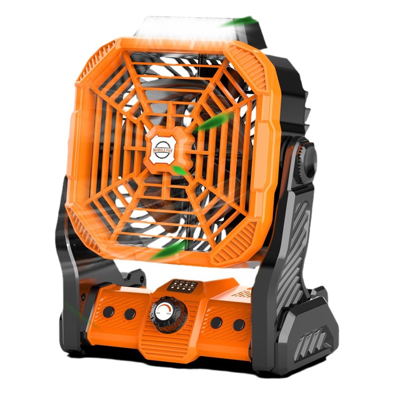 Ventilador con Luz para Acampar Recargable de Larga Duración para Mesa y Exteriores