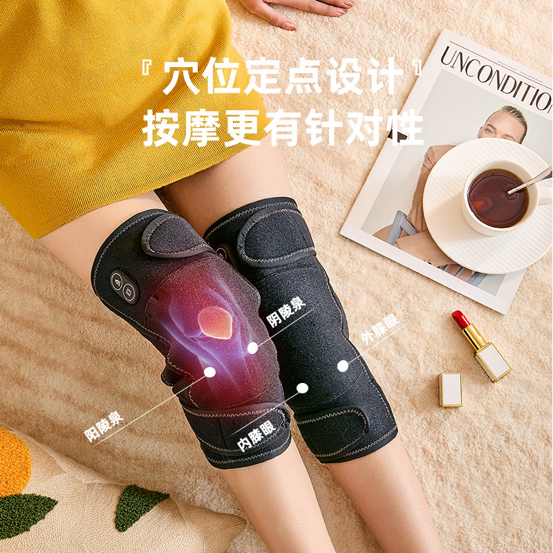 (2개) 전기 무릎 패드 그래 핀 올드 콜드 레그 물리 치료 무릎 마사지 합동 따뜻한 다리 MOXIBUSTION 뜨거운 압축 마사지