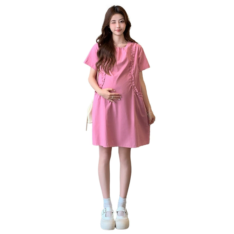 Summer dress for pregnant with pockets, (Physicals), french style, high-quality style, fitted