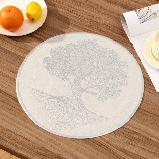 Cross-border French Style Round PVC Placemat Coffee Insulation Mat Light Luxury Restaurant Insulation Mat Anti-scalding Advanced Western Placemat