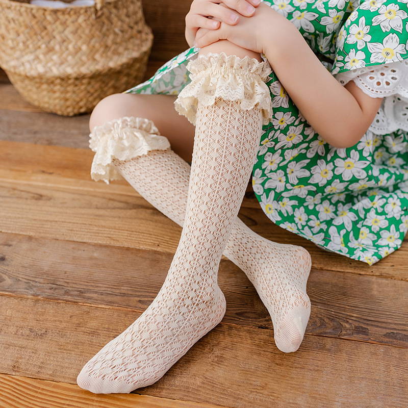 Summer thin lace breathable children's knee socks