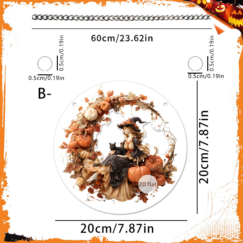 Guirnaldas de Halloween hadas y criaturas combo acrílico festivo 2D decoración de porche listado ventanas