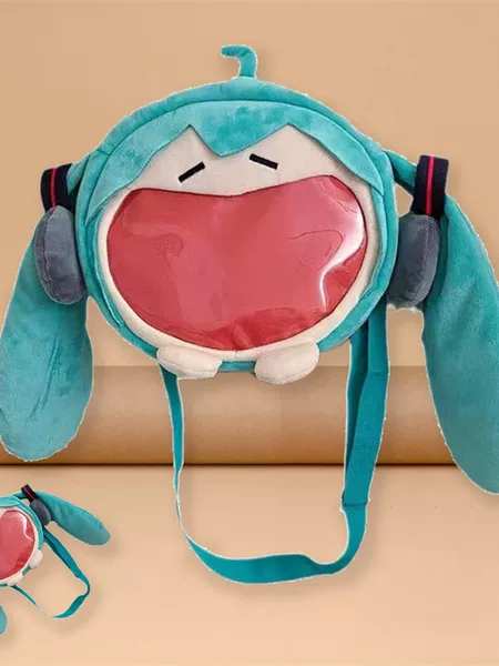 Popular Hatsune Two-Dimensional Shoulder Pain Bag, Cute Plush Trendy Girl Bag, Cartoon Doll Girl Crossbody Bag
