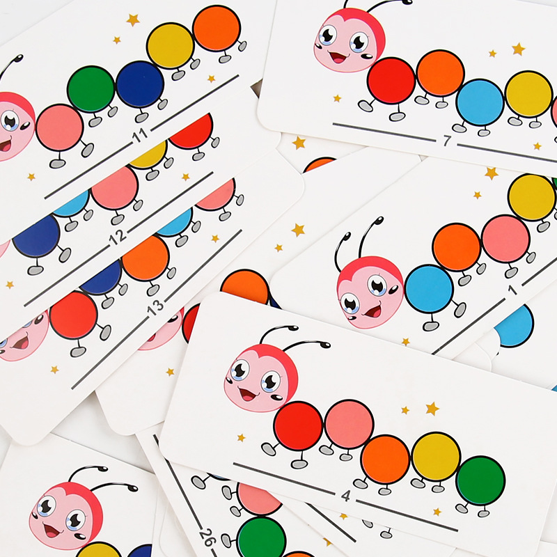Juego de cuentas de oruga de madera para niños transfronterizos ejercicio habilidad práctica cognición de color juguetes educativos para niños pequeños