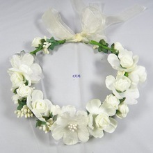 韩式花环新娘头饰婚纱花朵森女海边度假沙滩配饰头花新娘花环