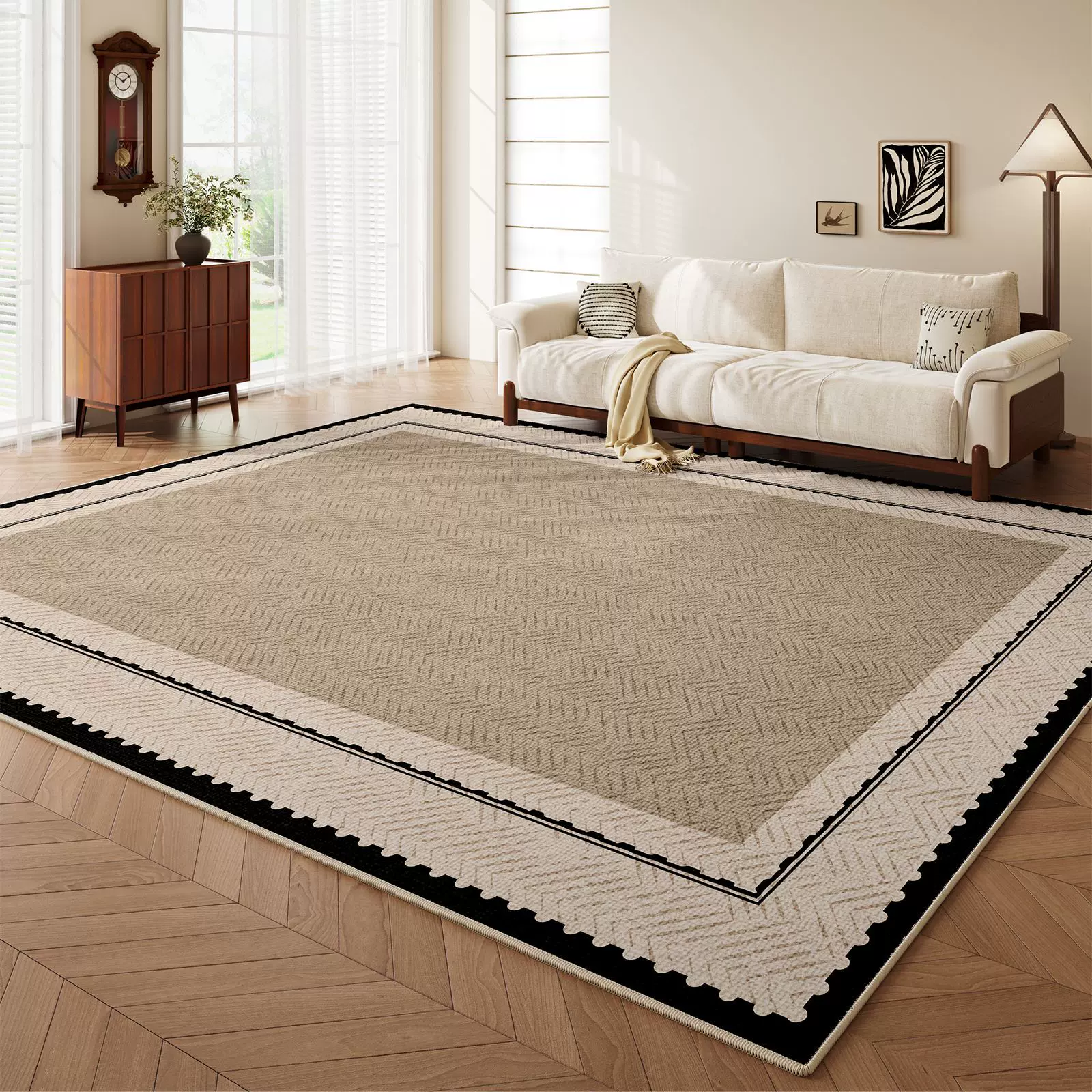 地毯客厅法式中古风茶几地垫免洗可擦沙发卧室地垫高级感家用复古