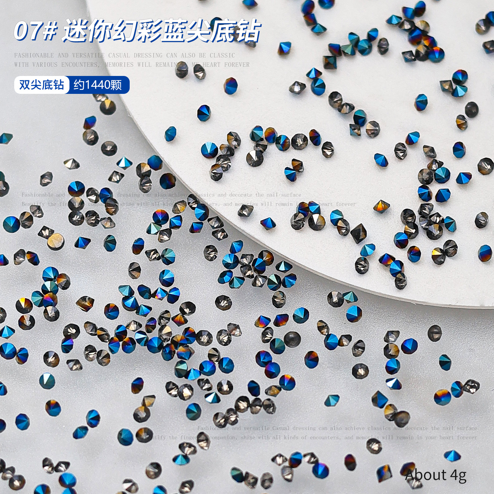 Piedras de Cristal Planas para Decoración de Uñas, Super Brillantes, Color AB Checo, Tamaños Variados, 1440 Piezas, Accesorios para Decoración de Uñas
