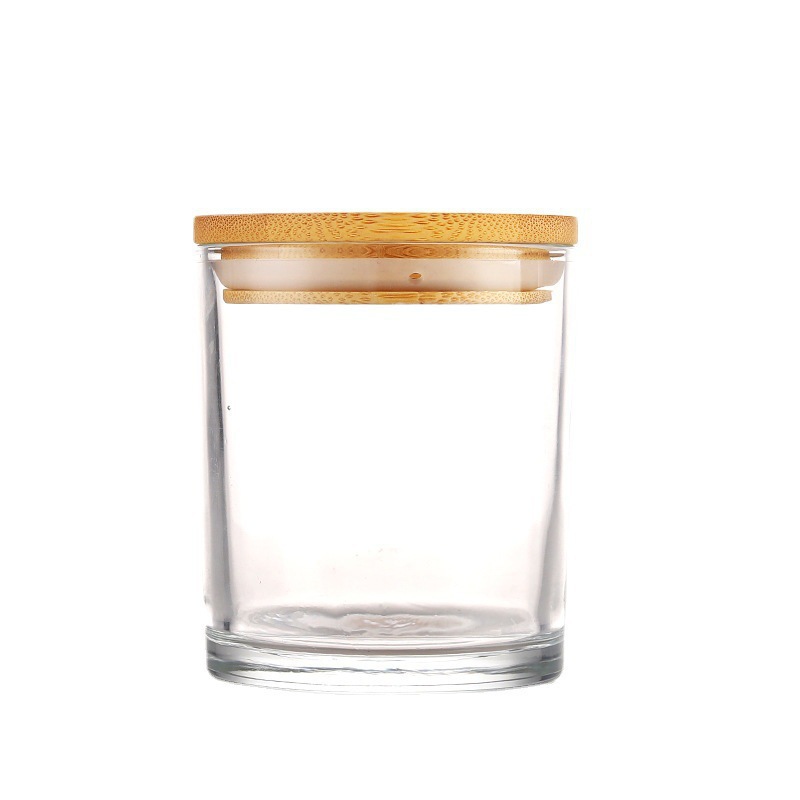 Blanco mate 300ml taza de candelabros de vidrio transparente interior romántico candelabros taza de vidrio perfumado lata