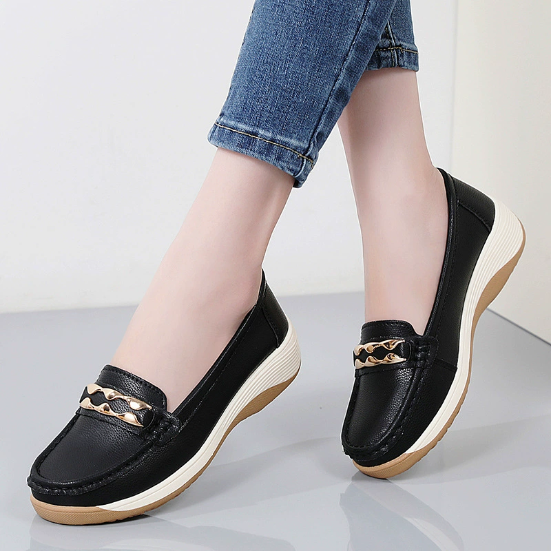 Трансграничная обувь для мам на толстой подошве, новинка 2025 года, женская обувь на одной ноге, легкая нескользящая обувь на платформе, повседневная обувь-бини для женщин