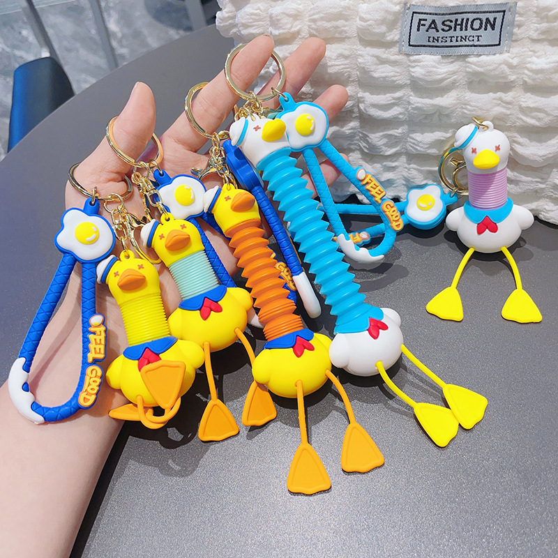 Online celebrity decompression retractable neck sailor duck keychain personalized fun duck key chain small gift pendant wholesale
