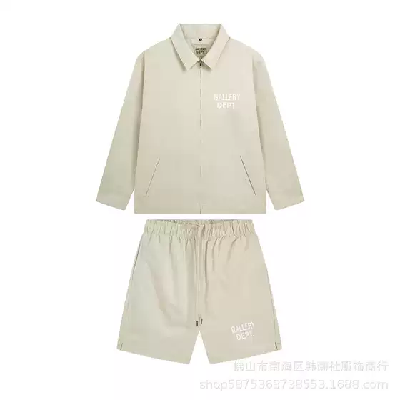 2026 New European and American Streetwear Letter Logo Print Coach Jacket Zip-Up Outerwear Loose Fit Five-Inch Shorts Set