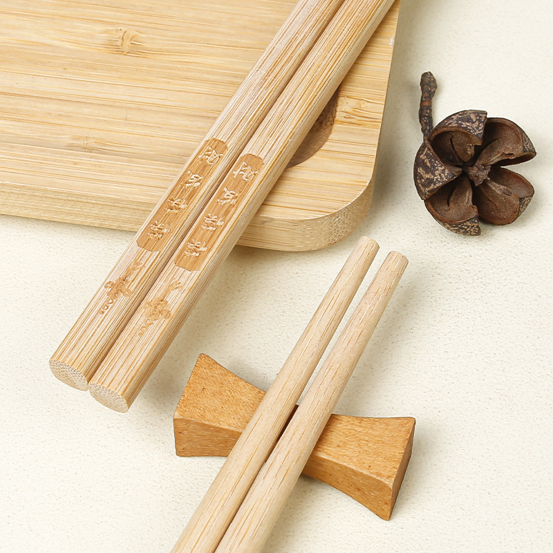 Alishan hogar palillos de bambú tallado Año Nuevo sobre rojo palillos 24CM sin pintura sin cera paquete familiar en stock entrega envío gratuito