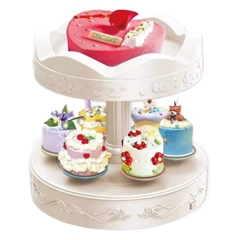 Máquina de postre de carrusel de segunda generación Máquina de postre giratoria automática Soporte de exhibición de pastel de regalo de San Valentín