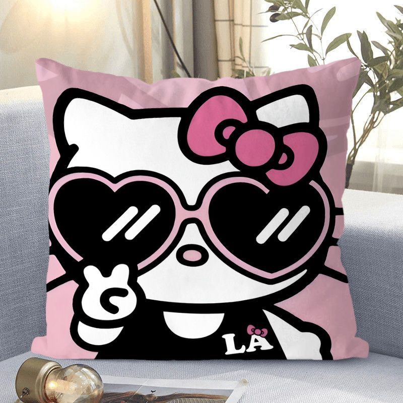 Hello Kitty, almohada de gato, Hello Kitty, almohada de corazón de niña, almohada de respaldo de dormitorio de estudiantes.