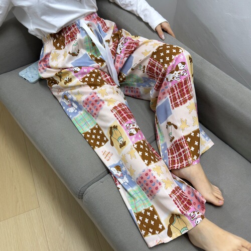 Women's Spring and Summer Thin Large Size Loose Comfort Artificial Cotton Wide Leg Pajama Pants with Outerwear, Single Pants, Versatile High-Waisted