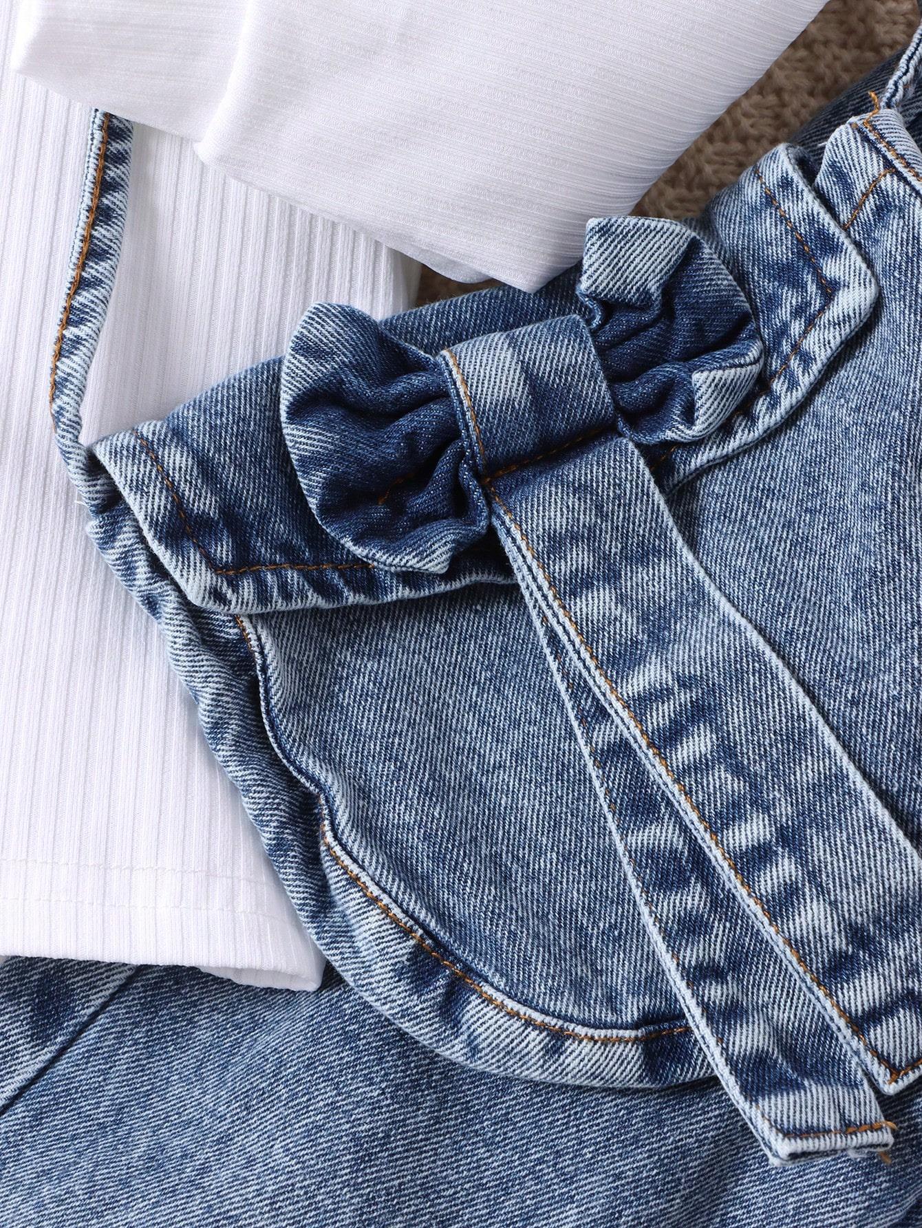 Pantaloni a maniche lunghe nuovi e caldi in vendita per ragazze autunno e inverno 2024 + borsa in denim carina alla moda_voghion.com