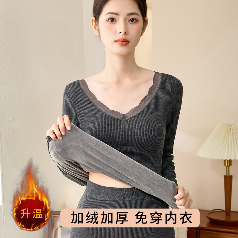 Warm Tops for Women, Thickened with Velvet and Chest Pads, Heated Inner Wear, Bottoming Shirts, Slimming Body Suits, Autumn Clothes Warm Tops for Women, Thickened with Velvet and Chest Pads, Heated Inner Wear, Bottoming Shirts, Slimming Body Suits, Autumn Clothes