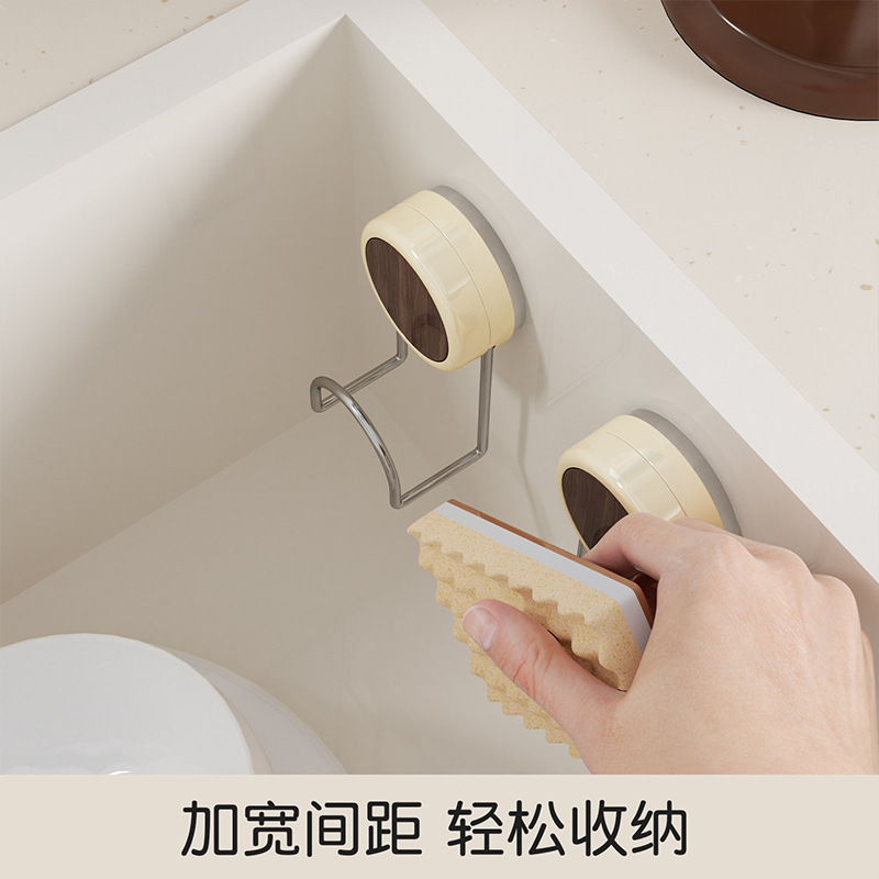 吸盘海绵沥水架厨房家用免打孔挂架水槽百洁布钢丝球洗碗擦置物架