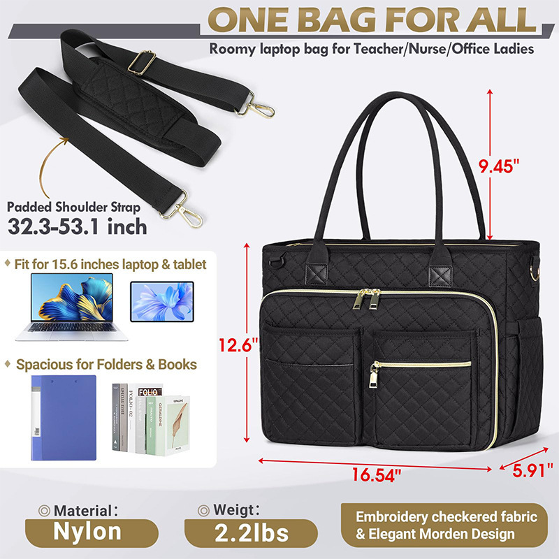 Nuevo bolso de profesor, bolso de computadora portátil, bolso de hombro, bolso de computadora portátil, bolso de enfermera, bolsillo con aislamiento térmico