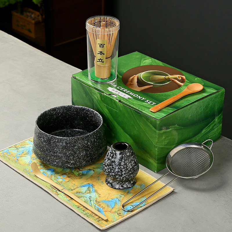 抹茶茶碗日本式抹茶宋代点茶道具陶磁器茶碗カップミキサー抹茶ブラシ茶コップセット|undefined
