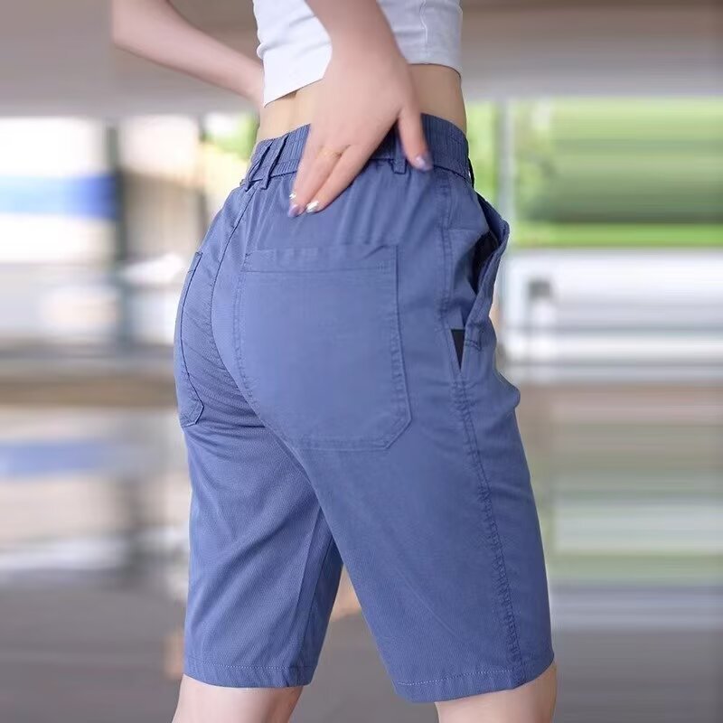 無地ショートパンツメンズ 2025 新しいルーズ外国貿易カジュアル 5 点パンツ夏薄いアウターウェア 5 点ミッドパンツ|undefined