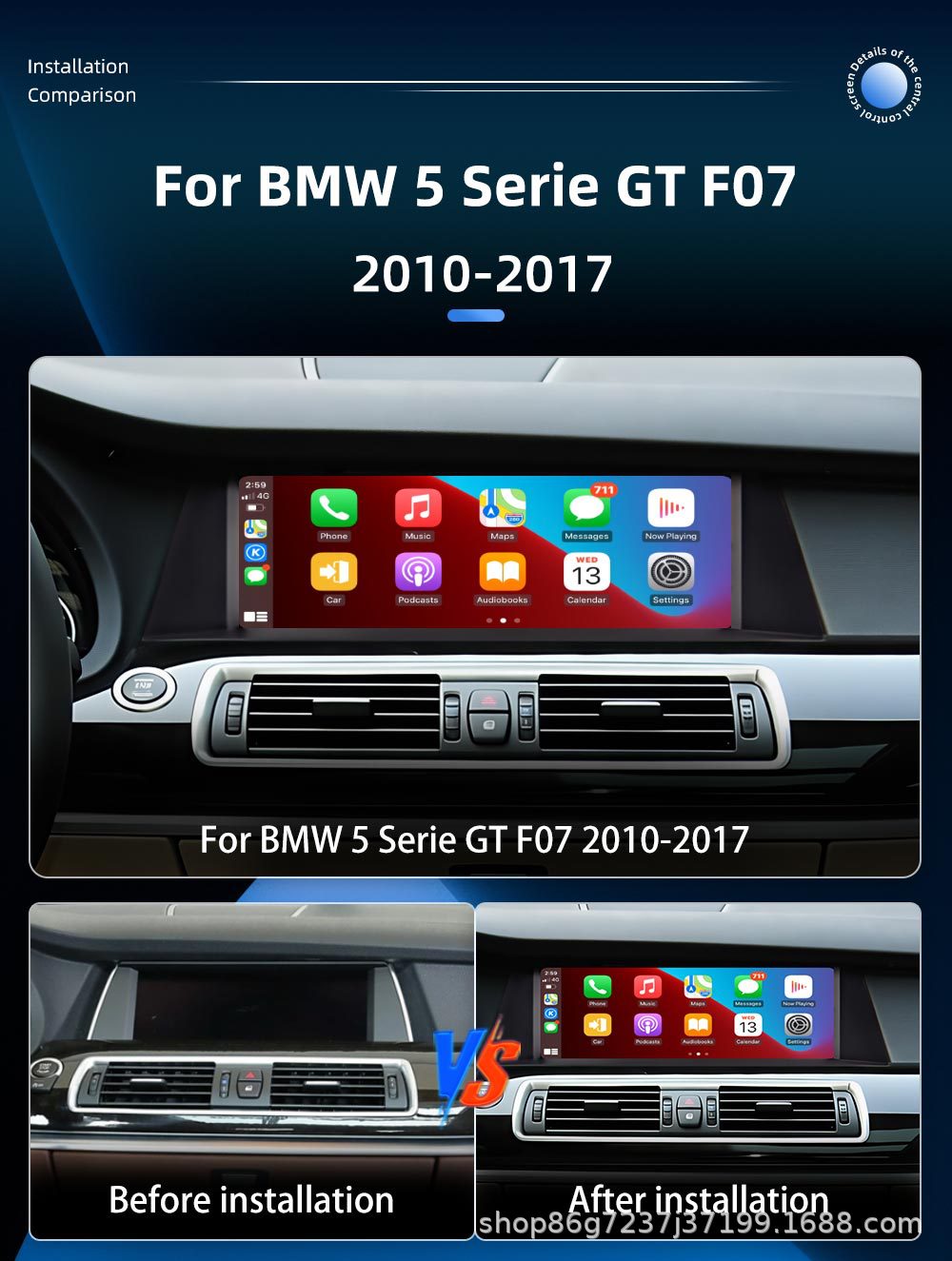 Suitable for Bmw Gt F07 10.25inch Android Car Navigation Large-Screen Central Control All-In-One Gps Car Navigation System