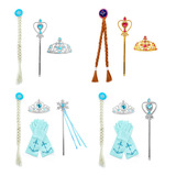 Детский аксессуар для волос, парик с косичкой, волшебная палочка, комплект, «Холодное сердце», 3 предмета