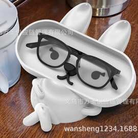 跨境兔子眼镜支架 3D 打印萌兔桌面眼镜收纳座可爱装饰摆件26826