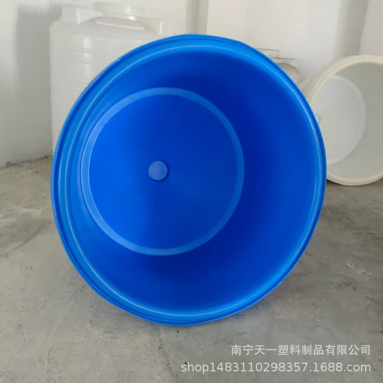 广西1500L养虾锥底塑料圆桶,3吨海鱼养殖桶,10吨淡水鲈鱼蓝罐滚塑