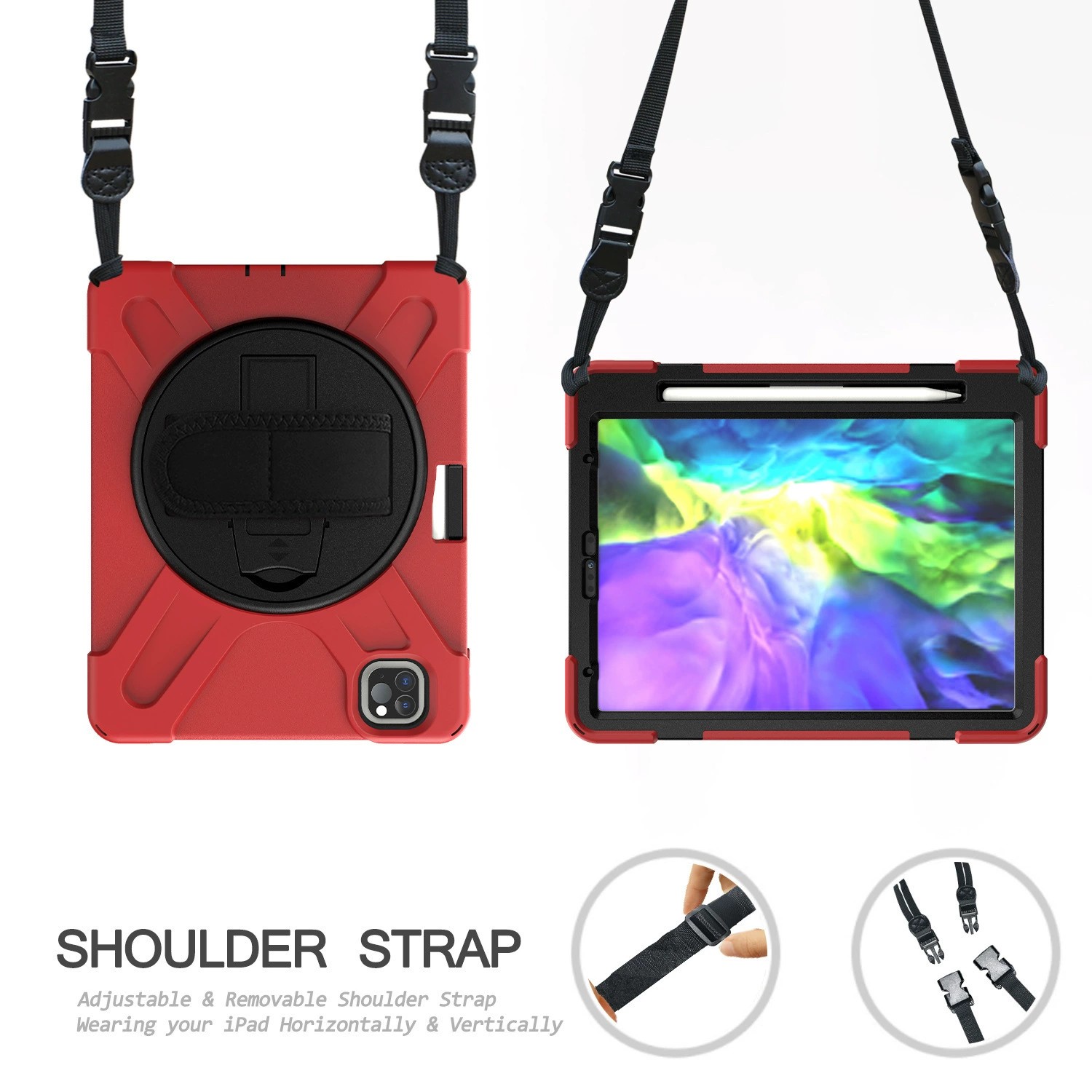 Применимо к планшету iPad Pro 11 чехол-сумка 2020 контрастный цвет вращающаяся скоба 2018 слот для стилуса магнитный корпус трехслойный