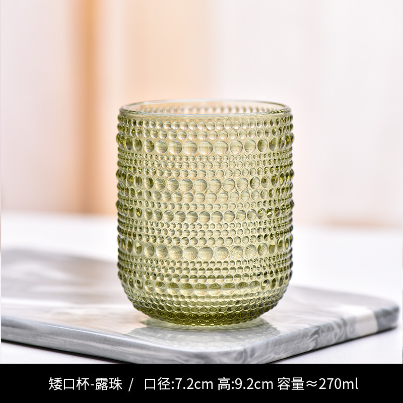 Copa de rayas verticales de vidrio retro europeo, copa de vino tinto, copa de postre alto de helado, copa de vino de frutas de uva de champán casero