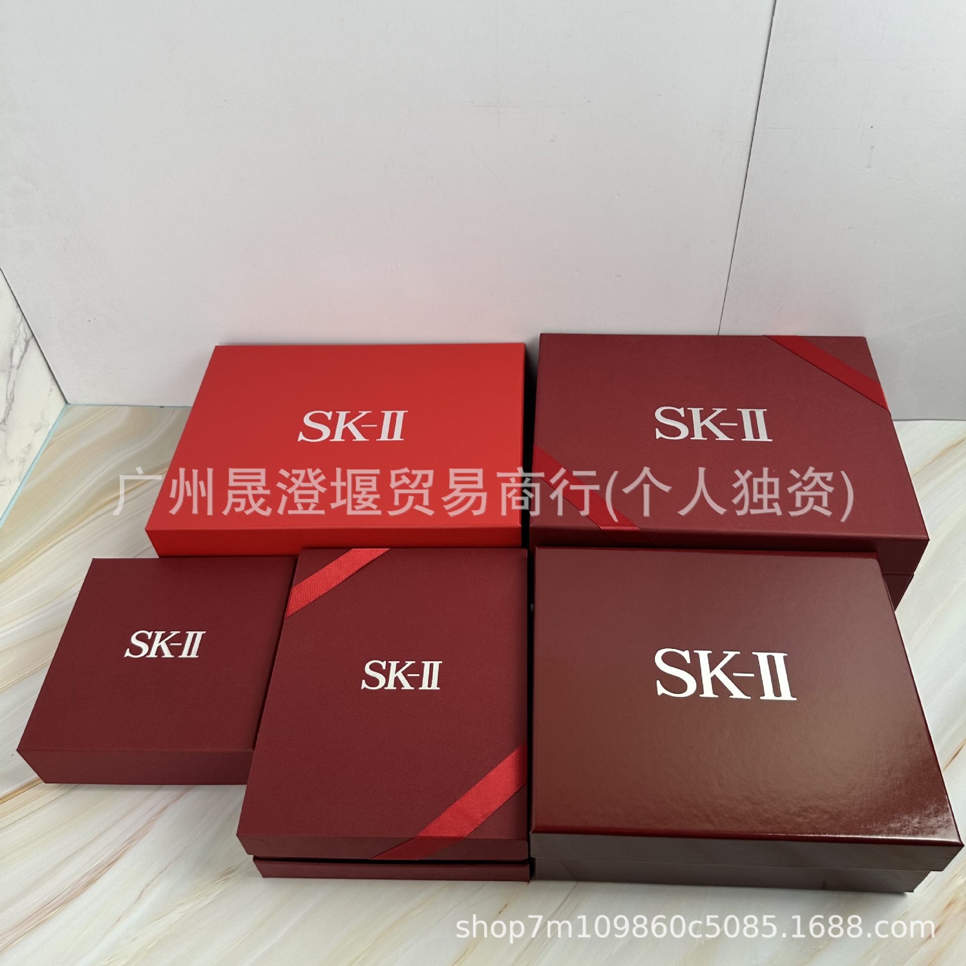 sk洒红色礼品盒礼盒空盒面霜礼品盒手袋购物袋