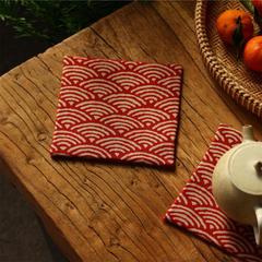 GJU8批發茶道印花棉麻布藝大杯墊茶墊茶托養壺墊功夫茶具配件防磕