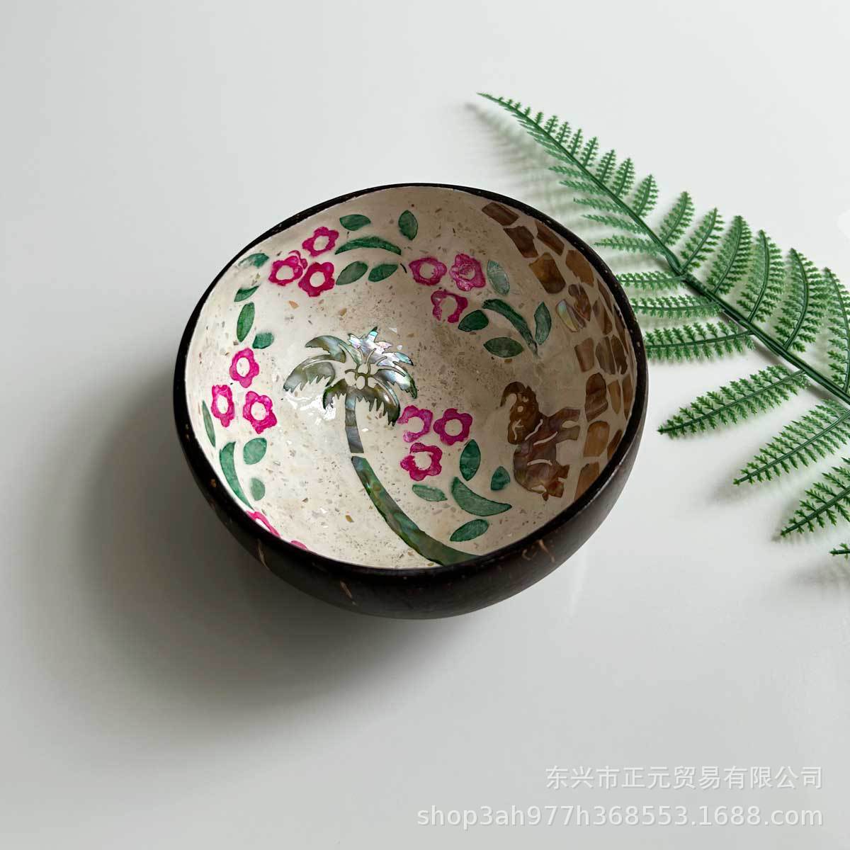 Tazón de coco, bandeja de almacenamiento de llaves de puerta de entrada, conchas de coco, tazón de cubiertos, decoración del hogar, bandeja de almacenamiento de dulces, semillas de melón