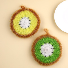 Hand-knitted dishwashing cloth Acrylic material, non-damaging to hands, double-sided pot scrubber, tableware cloth, degreasing, scouring pad