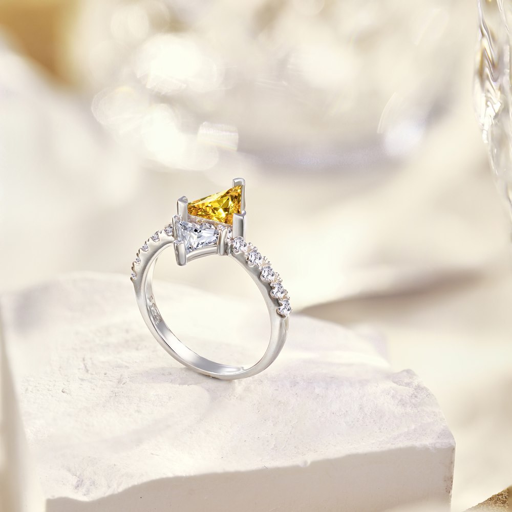 Fashion Triangle Sterling Silver Plating Zircon Rings