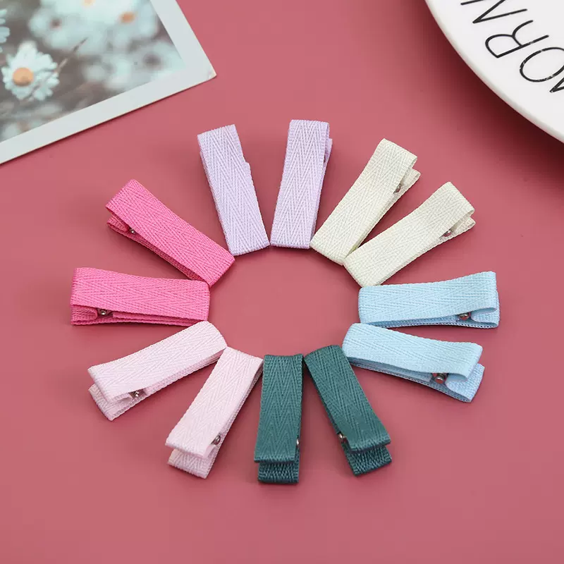 韩国人字带韩版儿童简约发夹全包布发卡双叉头饰厂家批发跨境