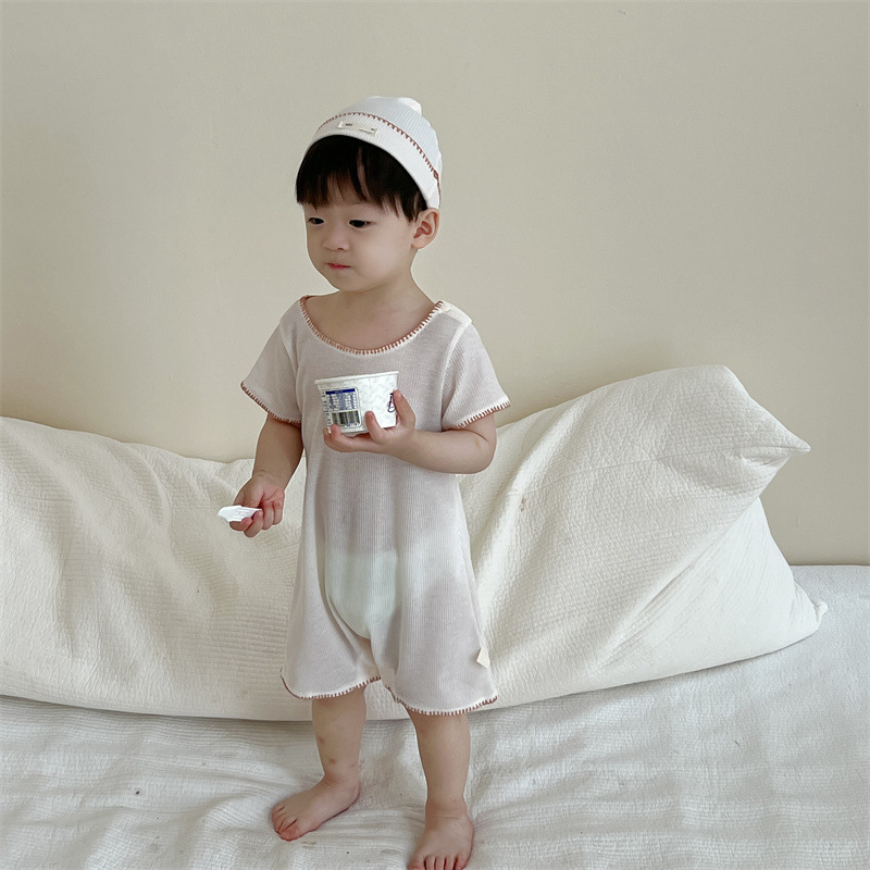 Niños, ropa de verano, bolsas de mangas cortas para bebés, ropa delgada para niños coreanos, camiseta para bebés