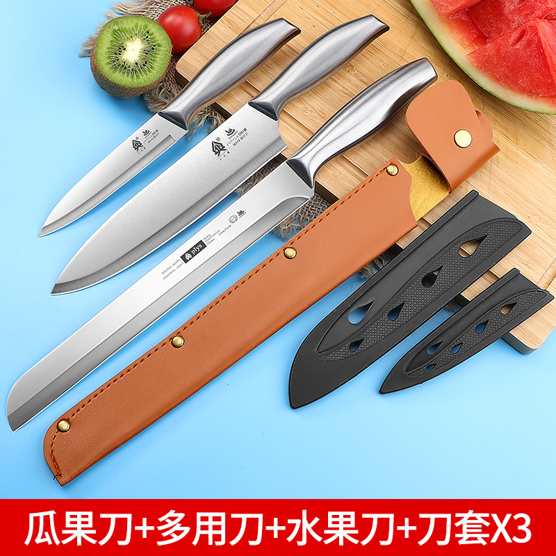 Cuchillo de frutas conjunto doméstico comercial de corte de sandía grande alargado cuchillo de frutas de corte de cabello plano cuchillo de pelado Yangjiang