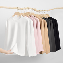 秋冬280g新款重磅纯色长袖t恤男宽松休闲百搭加绒卫衣男打底上衣