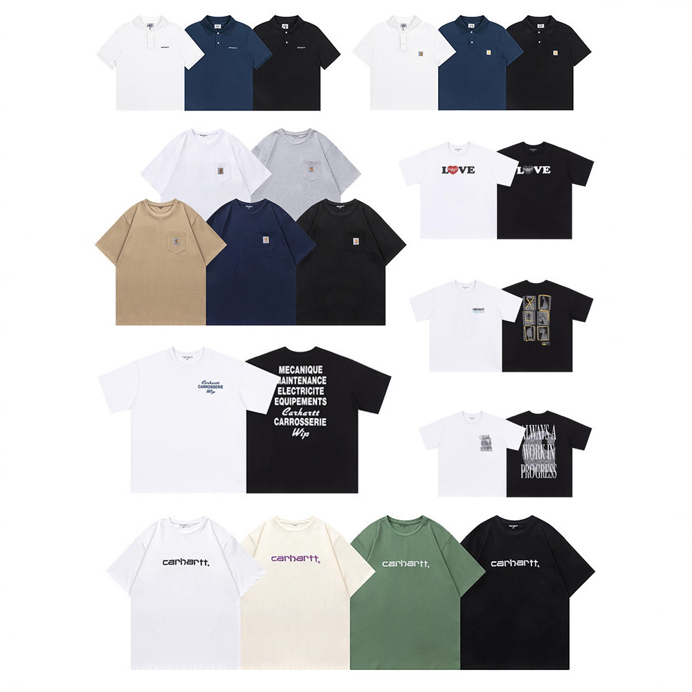 Carhartt WIP kişi və qadın üçün hərfli printli futbolka