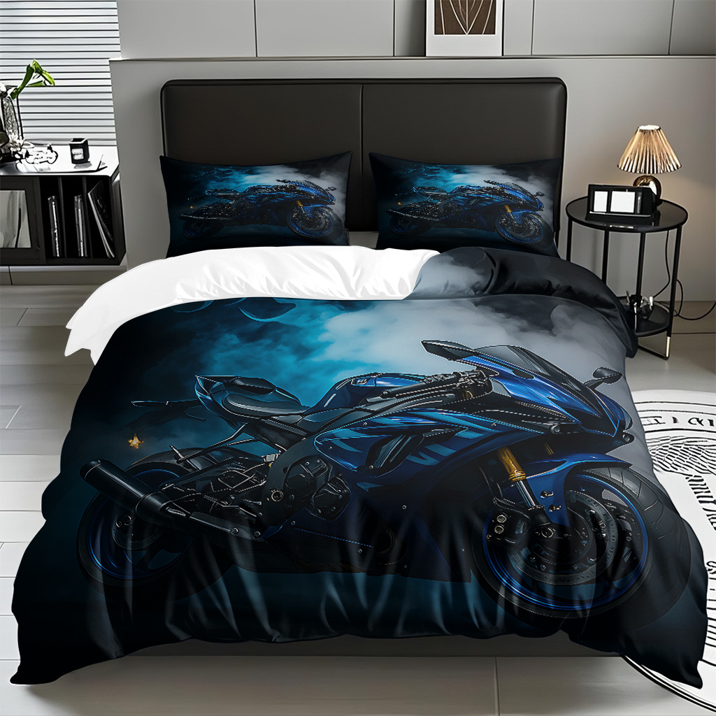 TEMU / JIT hogar transfronterizo motocicleta cool transpirable impresión digital colcha colcha