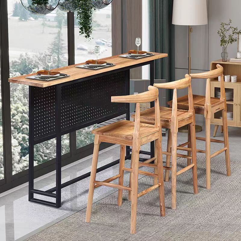 Bar Chair Solid Wood High Stool Bar Stool Old Elm Backrest Bar Chair Bar Bar Stool High Horn Bar Chair Stool