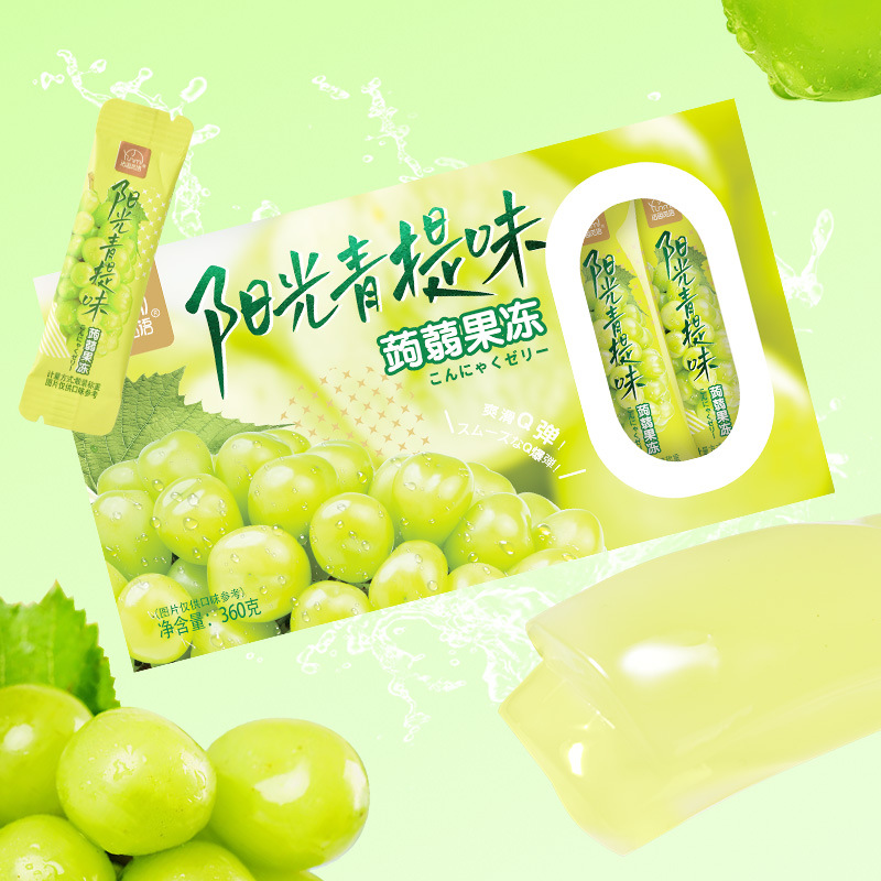 法思覓語蒟蒻果凍芒果白桃味果汁果凍布丁吸吸凍小零食批發360g