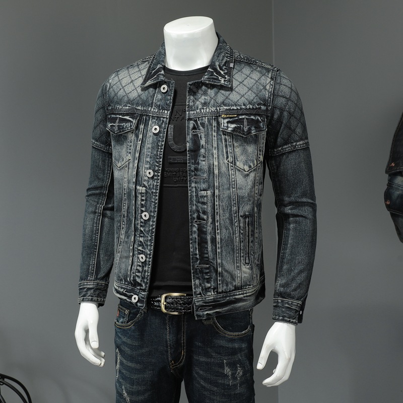 European-style Four-season High-quality Casual Retro Washed Jacket For Men, Large Size Denim Coat H06203_mkmklike.com