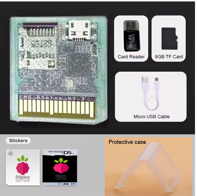 Transparent green+8G+card reader