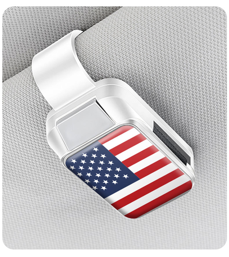 New Car Flag-Shaped Glasses Clip, Multifunctional Car Sunglasses Holder, In-Car Ticket Clip, Sun Visor Sunglasses Clip