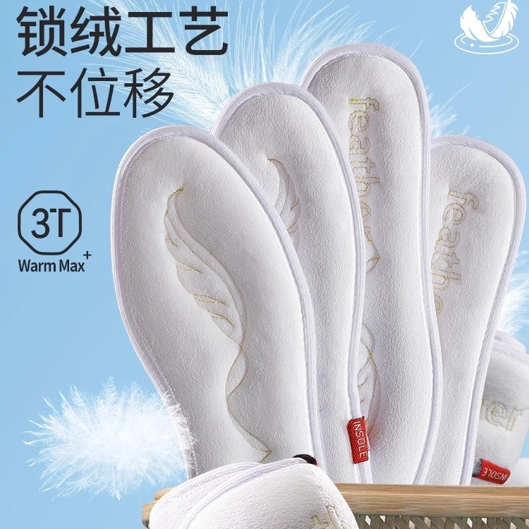 Plantilla de invierno de peluche para evitar el frío, suela suave y gruesa, cómoda y transpirable, temperatura constante, almohadilla de algodón caliente resistente al frío.