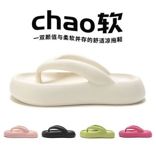 Flip-flops Thick-soled Slippers Outfit Women's Summer Beach Slippers Soft New Fashion All-match Internet-famous Street Slippers