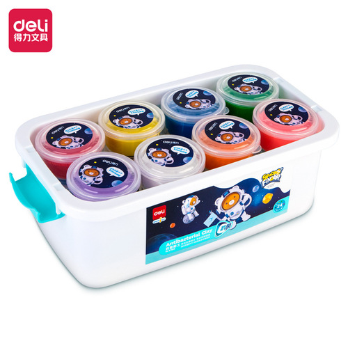 Deli children's ultra-light clay 36-color plasticine colored mud handmade 24-color large bag kindergarten antibacterial clay primary school